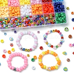 DIYジュエリー作成キット  プラスチックビーズを含む  樹脂ビーズ  ポリマークレイビーズ  ミックスカラー  9x6mm  穴：3.8mm  12色  23個/カラー  276pc&nbsp;DIY-FS0007-96