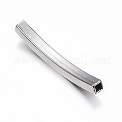 変色しにくい304ステンレススチールチューブビーズ  角穴  ステンレス鋼色  39.5x4mm  穴：2.5mm&nbsp;STAS-G137-23P