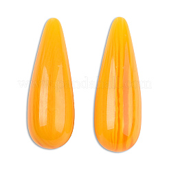 樹脂模造アンバービーズ  片穴  ティアドロップ  ダークオレンジ  30.5x10mm  穴：1~1.2mm&nbsp;RESI-N034-07-K04
