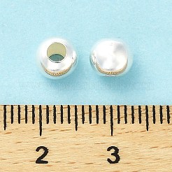 925スターリングシルバービーズ  ラウンド  銀  6x5mm  穴：2.2mm&nbsp;FIND-A033-01B
