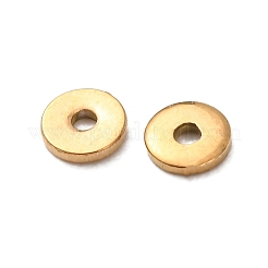 304ステンレス鋼製幾何学模様スペーサービーズ  ゴールドカラー  フラットラウンド  4x0.8mm  穴：1mm&nbsp;STAS-F362-04A-G01