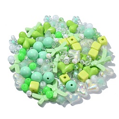 約 150 個 DIY アクリル & プラスチックビーズジュエリー作成検索キット  ライム  5.5~34x6~20x5.5~12.5mm  穴：1.3~3.7mm&nbsp;DIY-CJ0002-33