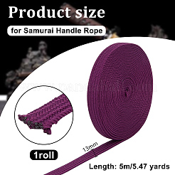 剣の柄の装飾用の綿とシルクの混紡糸のリボン  インディゴ  1/2インチ（13mm）  約5.47ヤード（5m）/ロール&nbsp;OCOR-WH0085-72A