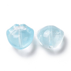 透明なスプレー塗装ガラスビーズ  猫の足のプリント  ミックスカラー  11x12x8.5mm  穴：1.2mm&nbsp;GLAA-I050-05