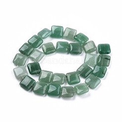 天然石グリーンアベンチュリンビーズ連売り  正方形  14x14x5.5mm  穴：1.2mm  約28個/連  15.16インチ〜15.35インチ（38.5~39cm）&nbsp;G-N326-140B