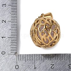 304ステンレスペンダント  天然なローズクォーツと  ラウンド  23x17.5~18x17mm  穴：7.5x3mm&nbsp;STAS-K252-06G-03