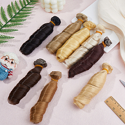 10個 10色 高温ファイバー ロングカールヘアスタイル ドールウィッグ  DIYの女の子のためのbjdメイキングアクセサリー  ミックスカラー  150mm  1pc /カラー&nbsp;DOLL-FH0001-02