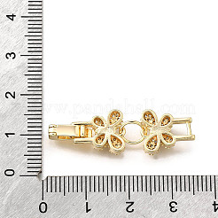 真鍮製マイクロペーブクリアキュービックジルコニアの留め金  ニッケルフリー  蝶  18KGP本金メッキ  34.5x10.5x3.5mm  穴：4.5x3.5mm&nbsp;KK-R222-07G