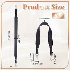 イミテーションレザーバッグハンドル  合金パーツ  バッグ交換用アクセサリー用  ブラック  80x4x0.35cm&nbsp;FIND-WH0126-157C