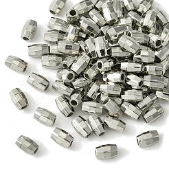 100個のccbプラスチックビーズ  多面カット  コラム  プラチナ  6x4x3.5mm  穴：1.8mm&nbsp;CCB-FS0001-04A
