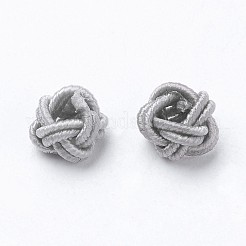 ナイロンコードフ編みビーズ  ラウンド  グレー  6~6.5x4.5mm  穴：2.5mm  約93~100個/袋&nbsp;NWIR-F005-14E