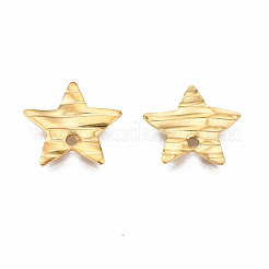 304ステンレススチールチャーム  ツイストスター  ゴールドカラー  12x12x1mm  穴：1.4mm&nbsp;STAS-S080-057G-NR