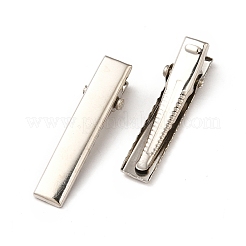 鉄のワニのヘアクリップパーツ  プラチナ  45x10x10mm&nbsp;PHAR-TAC0008-01A