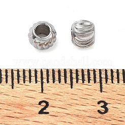変色しにくい303ステンレススチールビーズ  ムーン模様でラウンド  ステンレス鋼色  5x4mm  穴：2.2mm&nbsp;STAS-Q302-01G-P