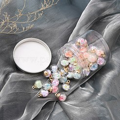 46個2スタイル透明ガラスボールボトルペンダント  キラキラスパンコールとCCBのプラスチックのパーツ  丸いチャームと星、丸いチャームとダイヤモンド  暗闇で光る蓄光ペンダント  ミックスカラー  21x15.5~16mm  穴：2mm  2style  23個/スタイル  46個/箱&nbsp;GLAA-YW0001-34