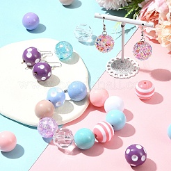 DIY ラウンド アクリル & 樹脂 ジュエリー 作成 ファインディング キット  ミックスカラー  20x18~20mm  穴：2~3mm&nbsp;DIY-FS0007-63