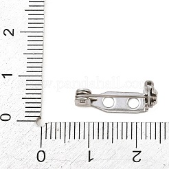 304ステンレススチールブローチ金具  バックバーピン  2穴付き  ステンレス鋼色  17.5x5x5mm&nbsp;SA-CBA4377-01A-P
