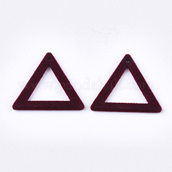 フロッキーアクリルパーツ  三角形  ミックスカラー  28x32x2mm  穴：1.5mm&nbsp;FIND-T046-19