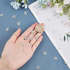 スターリングシルバーチャーム20個925個  丸カン付き  スタンプ925個付き  蓮  銀  10.5x11x1mm  穴：4mm&nbsp;STER-CA0001-10