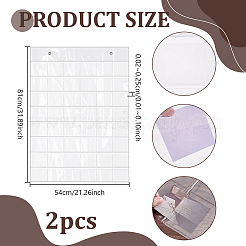 48グリッドPVCバッジ収納ロール  バッジ吊り下げディスプレイバッグ  長方形  透明  81x54x0.02~0.25cm&nbsp;ABAG-WH0046-88