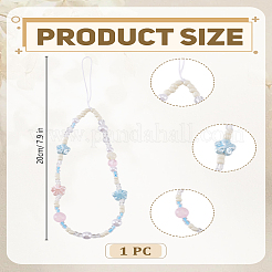 PVC&磁器製フラワー携帯ストラップ1個  モバイルアクセサリーの装飾  カラフル  200mm&nbsp;AJEW-LP0005-15