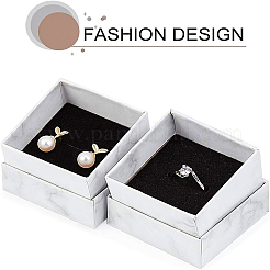 紙の厚紙  ジュエリーリングボックス  正方形  ホワイト  5.2x5.2x3.3cm&nbsp;LS-CBOX-BC0001-33