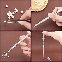 小さな部品を拾うための4つのスタイルのステンレス製ピンセットと4つの爪のピックアップツール4個  ステンレス鋼色  10.5~16.5x0.85~1.1x0.15~1cm  1個/スタイル&nbsp;STAS-UN0039-16