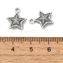 チベット風合金チャーム  スター  アンティークシルバー  14x12x3mm  穴：2mm&nbsp;FIND-Z059-03AS
