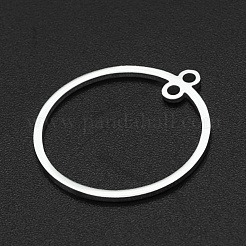 変色しにくい201ステンレススチールリンク  ピアス作りに  リング  レーザー切断  ステンレス鋼色  21x20x1mm  穴：1.4mm&nbsp;STAS-R111-LA077-20
