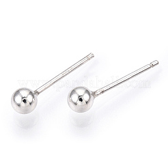スターリングシルバー ラウンド ボール スタッド イヤリング 925 個  銀  3.5mm  ピン：0.8mm&nbsp;STER-T005-01D