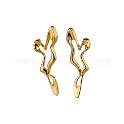 女性用合金スタッドピアス  ハート  ゴールドカラー  60x20mm&nbsp;WG93358-01