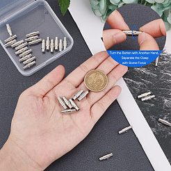 真鍮製磁気ネジ留め具32セット  コラム  プラチナ  15x4mm  穴：3mm&nbsp;KK-SC0001-98