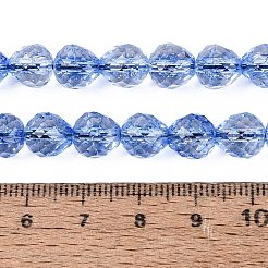 クラックル透明ガラスビーズ連売り  苺  多面カット  藤紫色  8~9x7.5~8.5mm  穴：1.2~1.4mm  約41~43個/連  13.98~14.37インチ（35.5~36.5cm）&nbsp;GLAA-N068-04A-02