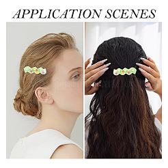 DIYヘアジュエリーキット  シリコン製ヘアクリップ型1個と鉄製ワニ口金20個が含まれます。  混合図形  ミックスカラー  125x98x5mm  内径：48~55x9~17mm&nbsp;DIY-TA0015-98