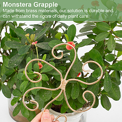6個 2スタイル アルミ製植物サポートスタンド  花  ゴールドカラー  100~150mm  3個/スタイル&nbsp;DIY-DR00015