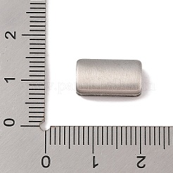変色しない304ステンレススチール製スライドチャーム  艶消し  長方形  ステンレス鋼色  14x7.5x5mm  穴：3x1.8mm&nbsp;STAS-C109-21P