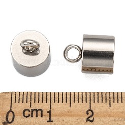 変色しにくい304ステンレススチールコードエンド  コラム  ステンレス鋼色  13x10mm  穴：3mm  内径：9mm&nbsp;STAS-K004-9mm-01