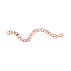 304ステンレススチールチェーンエクステンダー  はんだチェーン  ローズゴールド  55~63x3mm&nbsp;X-STAS-H558-22RG