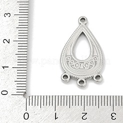304ステンレスシャンデリア部品リンク  ティアドロップ  ステンレス鋼色  27.5x15.5x2.5mm  穴：1.2mmと1.4mm&nbsp;STAS-Q350-06P
