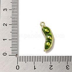 アロイエナメルペンダント  ゴールドカラー  エンドウ  19x8.5x3mm  穴：1.5mm&nbsp;FIND-Z043-08A