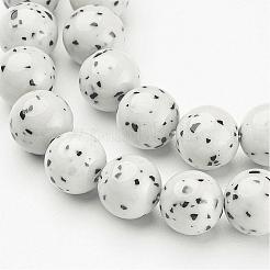 天然石イエロージェイド翡翠ビーズ  模造品  ラウンド  ベージュ  直径約10mm  穴：1mm  約40個/連  16インチ&nbsp;GSR10mmC192
