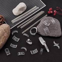 リングサイザー測定キット  プラスチックスプリングコイルを含む  シルバーポリッシュクロス  見えないリングサイズアジャスター  英国リングサイザー  ミックスカラー  11.45~100x0.5~11.5x0.15~3mm&nbsp;TOOL-SZ0001-26