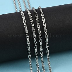 アイアン製ロープチェーン  溶接されていない  プラチナカラー  スプールで  リンク：3mm  ワイヤー：0.6 mm厚  約328.08フィート（100m）/ロール&nbsp;CHP003Y-N