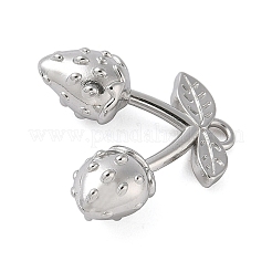 304ステンレスペンダント  苺  ステンレス鋼色  17x16x6mm  穴：1.7mm&nbsp;STAS-K312-08D-P
