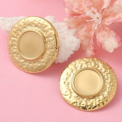 イオンプレーティング（IP）304ステンレススチール製スタッドピアス（女性用）  18KGP本金メッキ  35mm  トレイ：16mm&nbsp;EJEW-M089-11G
