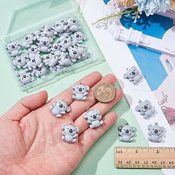 30個のレジンペンダント  プラチナアイアンペグベイル付き  コアラ  銀  25x21x9mm  穴：2mm&nbsp;RESI-WR0001-16