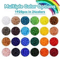 1920個24色透明ガラスビーズ  多面カット  艶消し  ロンデル  ミックスカラー  6x4.5mm  穴：1.4mm  約80PCS /カラー&nbsp;EGLA-YW0003-07