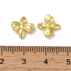304ステンレススチールチャーム  ミツバチのチャーム  18KGP本金メッキ  11x11x2mm  穴：1.2mm&nbsp;X-STAS-Q322-17G