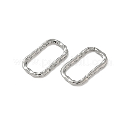 304ステンレススチールツイストリンクリング  変色しない  ステンレス鋼色  長方形  17x10x1.5mm  内径：14x6.5mm&nbsp;STAS-L300-006B-P
