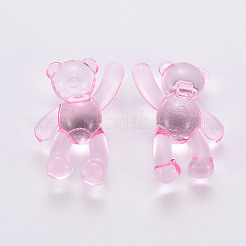 透明なアクリルビーズ  クマ  パールピンク  37x28x13mm  穴：2.5mm  約133個/500g&nbsp;MACR-S373-01B-903